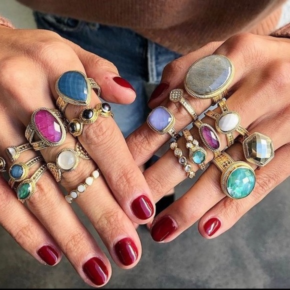 Anna Beck Jewelry - Anna Beck Teardrop Blue Quartz Gold & Silver Ring